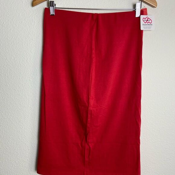 Heart & Hips Classics Womens Medium Rayon Vibrant Red Pencil Skirt - Picture 2 of 6